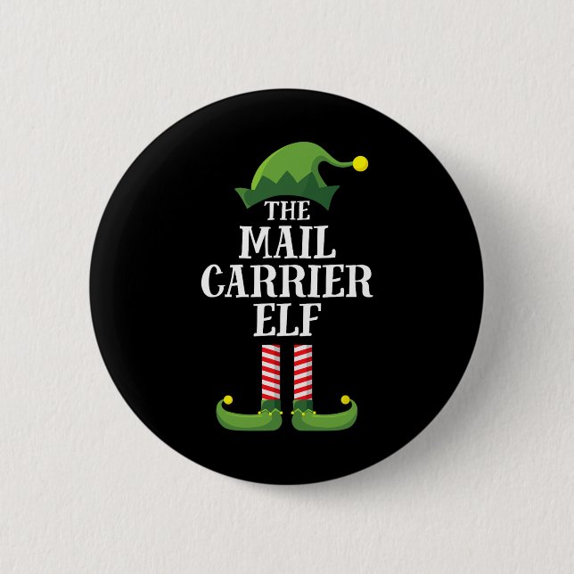 Mail Carrier Elf Matching Family Group Weihnachten Button (Vorderseite)