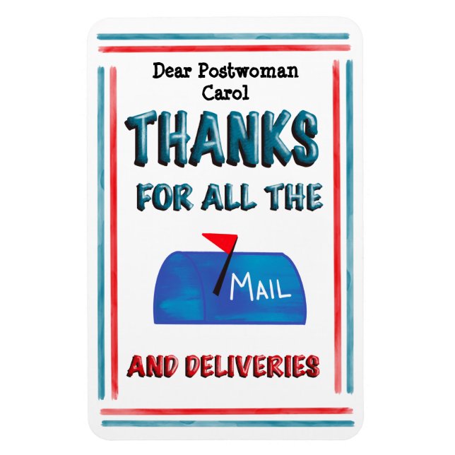 Mail Carrier Postfrau Vielen Dank für alle Nachric Magnet (Vertikal)