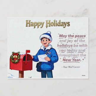 Mail Carrier Thank You Card Feiertagspostkarte