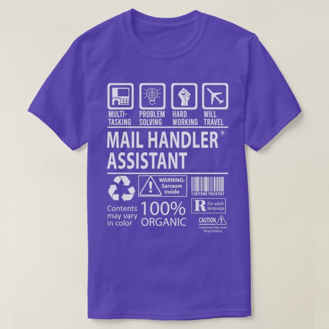 Mail Handler Assistent für MultiTasking - zertifiz T-Shirt (Design vorne)