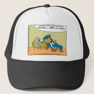 Mail Hund in Therapy Funny Offbeat Cartoon Geschen Truckerkappe