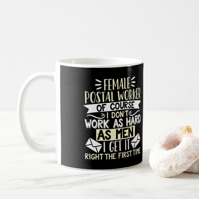 Mail Lady Carrier Female Postarbeiter Kaffeetasse (Mit Donut)