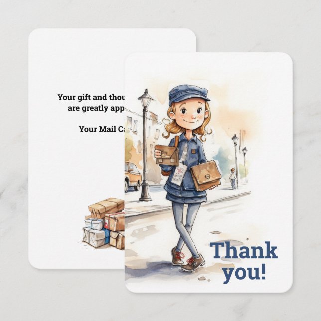 Mail Lady Letter Carrier Dankeskarte (Vorne/Hinten)