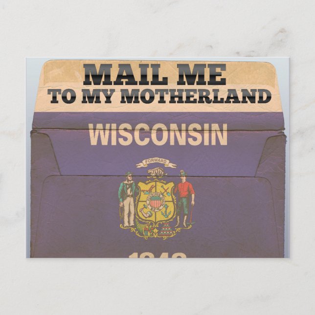 Mail mich an Wisconsin Postkarte (Vorderseite)