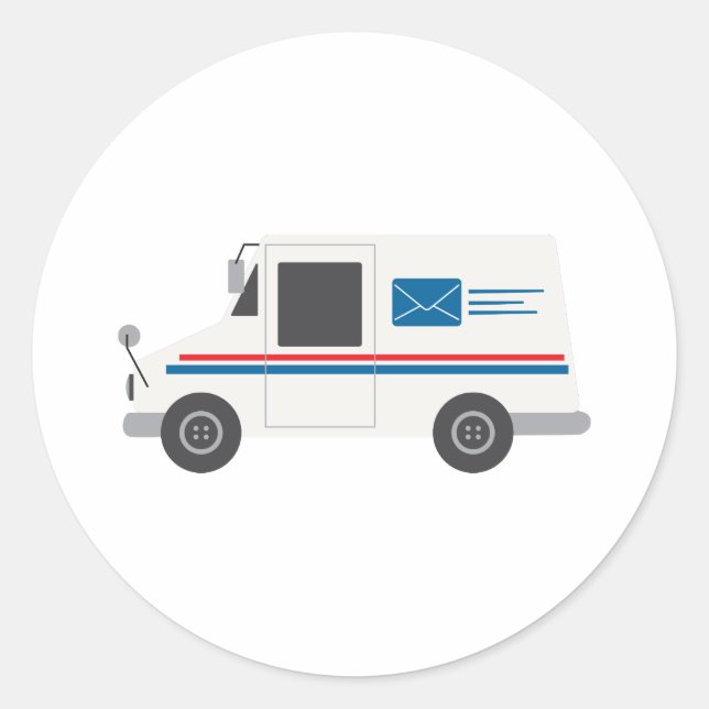 Mail Truck Runder Aufkleber (Vorderseite)