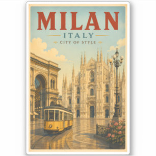 Mailand Italien Dom Illustration Reise Kunst Aufkleber