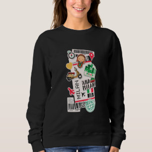 Mailand Italien Einsteigen Flugzeug Flugticket Rei Sweatshirt