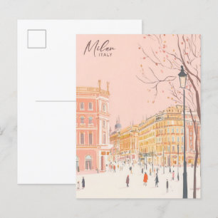 Mailand Italien Gouache-Malerei-Illustration Reise Postkarte