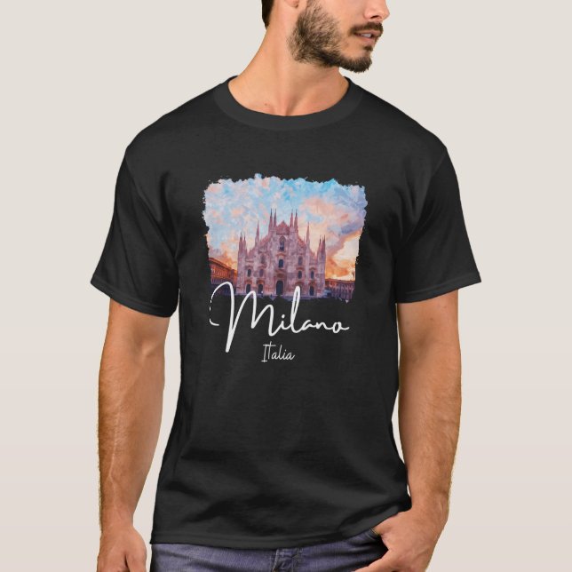 Mailand Italien Malerei Souvenir T-Shirt (Vorderseite)