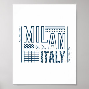 Mailand Italien Moderne Typografie Reise Grafikdes Poster