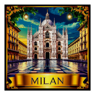 🧲 Mailand Italien Reise Souvenir Andenken Poster
