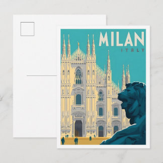 Mailand Italien Vintage Kunst Reise Postkarte