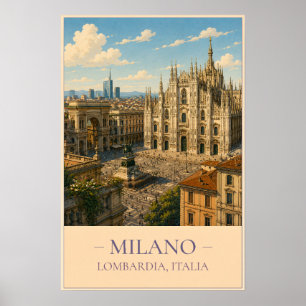 Mailand, Italien – Vintage-Reiseposter Poster