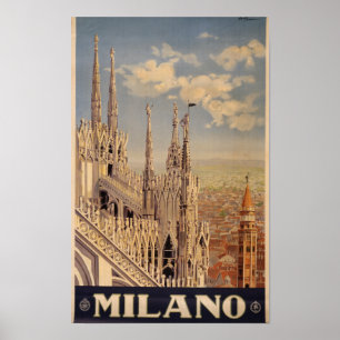  Mailand Italien Vintage-Reiseposter Poster