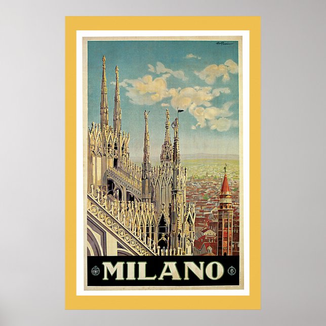 Mailand Italien Vintage Travel Poster (Vorne)
