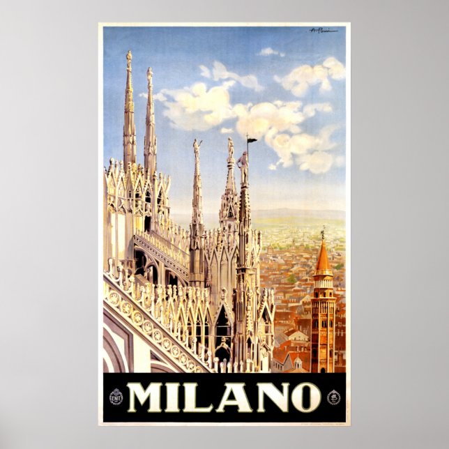 Mailand Italien Vintage Travel Poster (Vorne)