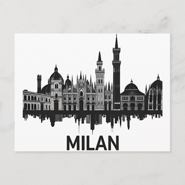 Mailand Italy Skyline Postkarte (Vorderseite)