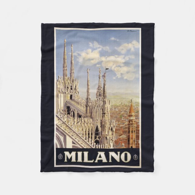 Mailand (Mailand) Italien Jahrgang Reise Fleece (Vorderseite)
