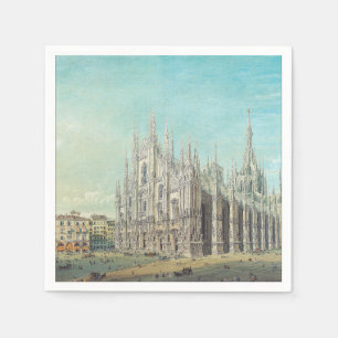Mailand Piazza del Duomo 1850er Jahre von Carlo Bo Serviette