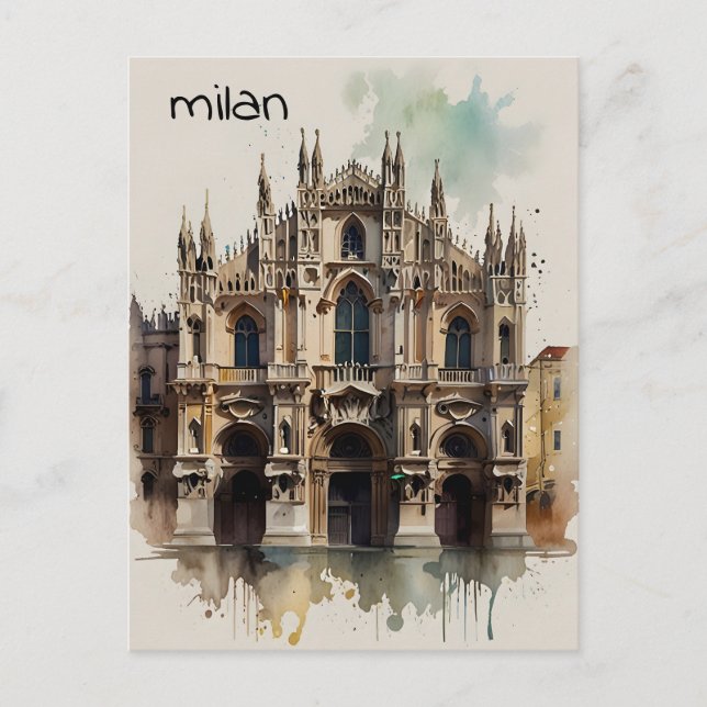 Mailänder Aquarellkunst Postkarte (Vorderseite)