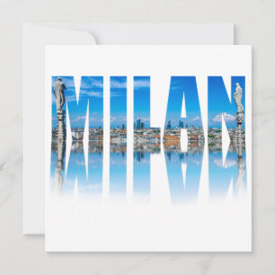 Mailänder Label aus der Skyline Mailands in Italie