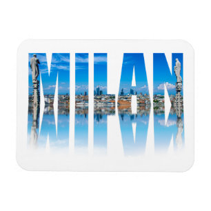 Mailänder Label aus der Skyline Mailands in Italie Magnet