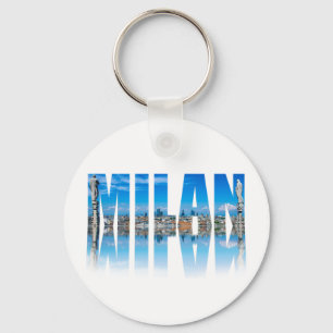 Mailänder Label aus der Skyline Mailands in Italie Schlüsselanhänger