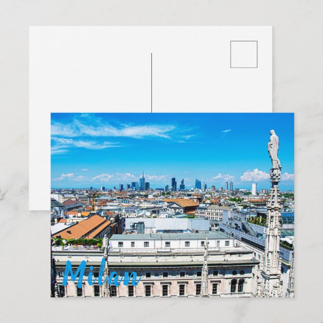 Mailänder Skyline Postkarte (Vorne/Hinten)