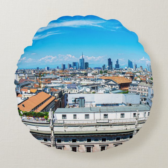 Mailänder Skyline Rundes Kissen (Vorderseite)