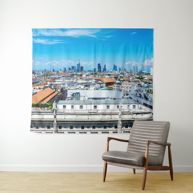 Mailänder Skyline Wandteppich (Beispiel (Horizontal))