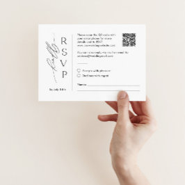Mailbare Minimalistische RSVP-Karte mit QR-Code Mitteilungskarte