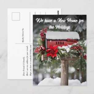 Mailbox Neue Zuhause Holiday Moving Ankündigung Postkarte