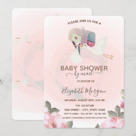 Mailbox, Niedlich Stork Floral Baby Showroom Einladung