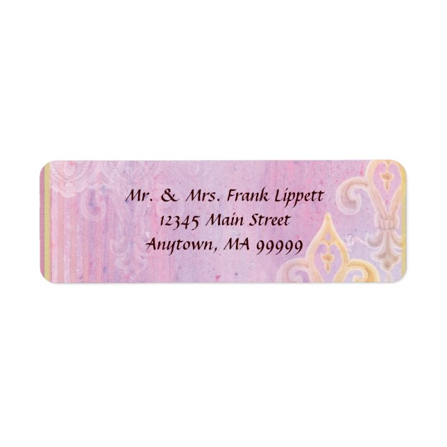 Mailing Labels - Fleur di Lys Damask 2 Lilac (Vorne)