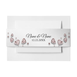 Mailing Wedding Party Pink Peach Shiny Herz Einladungsbanderole