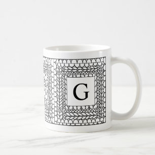 MAILLE ENVERS BLANC Mug Blanc + Initiale