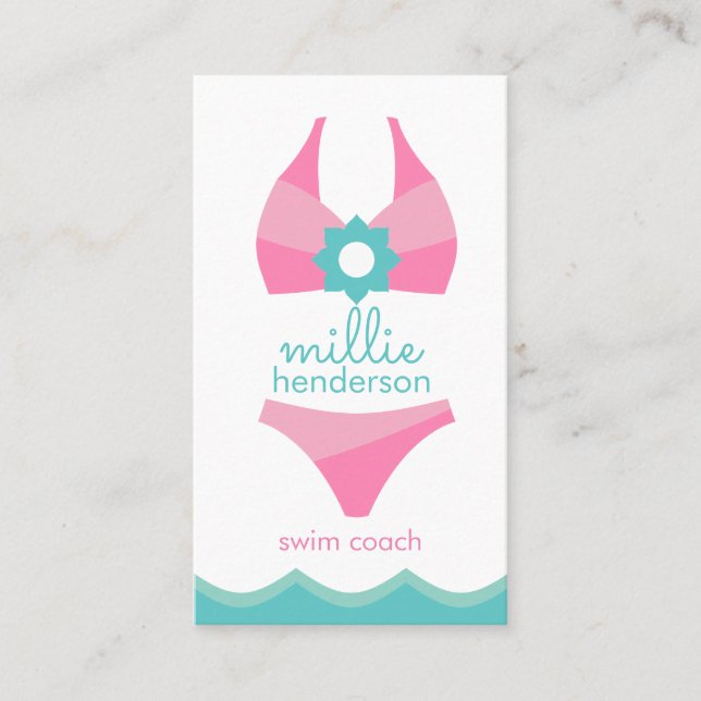 maillot de bain rose Bikini Business ou Cartes de  (Devant)