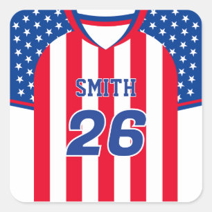 Maillot de foot USA Autocollant Nom Numéro Personn