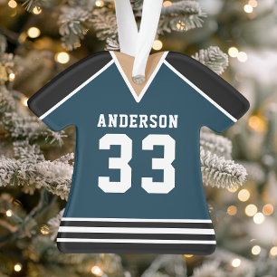 Maillot de hockey personnalisé bleu marine et noir