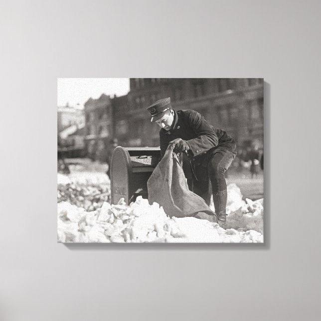 Mailman im Schnee, 1922 Leinwanddruck (Vorderseite)