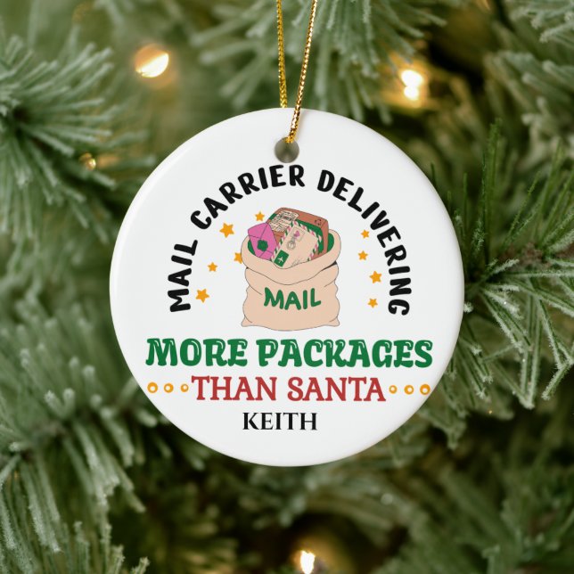 Mailman Mail Carrier Personalisiert Keramik Ornament (Baum)