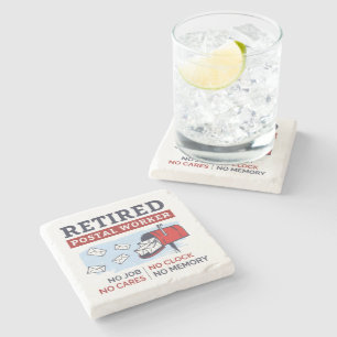 Mailman Retirement Remüde Postarbeiter Steinuntersetzer