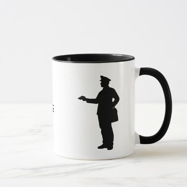 Mailman Silhouette Personalisiert Name Tasse (Rechts)