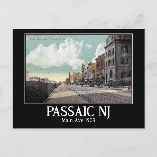 Main Ave, Passaic, New Jersey Vintag Postkarte (Vorderseite)