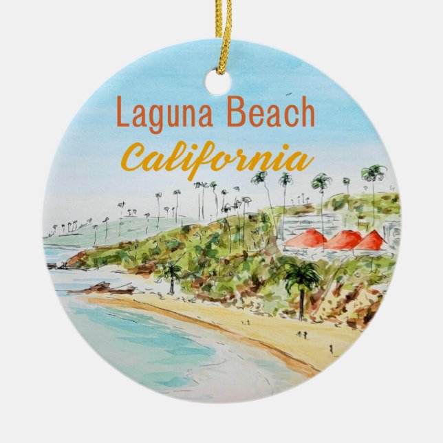 Main Beach Laguna Beach California Keramik Ornament (Vorne)