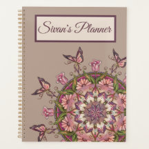 Main customisée Tirée Floral Mandala Planner