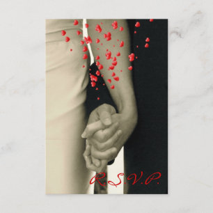 main dans la main Réponse RSVP de mariage blanc Ba