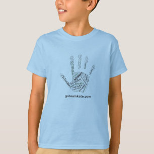 Main de bleu du T-shirt de l'enfant de GoTeamKate