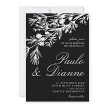 Main dessinée Feuilles botaniques Faire-part de ma