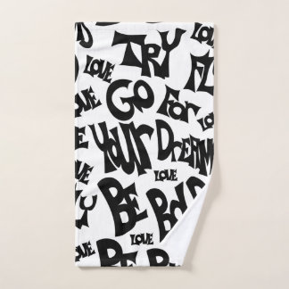 Main dessinée unique serviette main Motivationnel